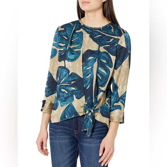 NIC+ZOE Tops - NIC+ZOE Blouse Leaf Print Size XL  Autumn